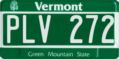 VT license plate PLV272