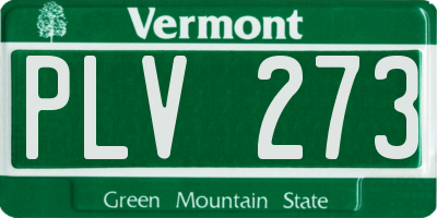 VT license plate PLV273