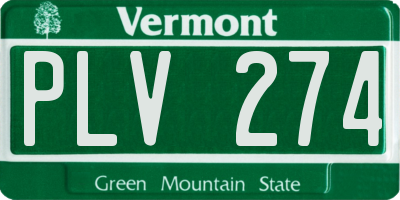 VT license plate PLV274