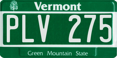 VT license plate PLV275