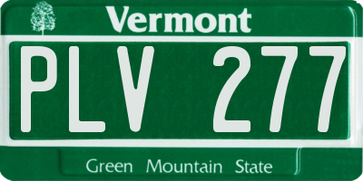 VT license plate PLV277