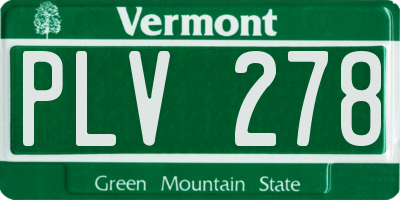 VT license plate PLV278