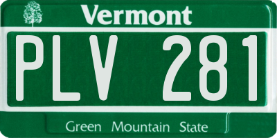 VT license plate PLV281