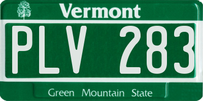 VT license plate PLV283