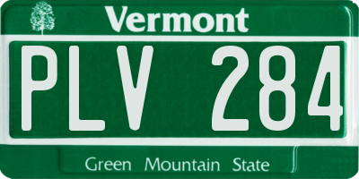 VT license plate PLV284
