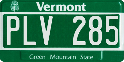 VT license plate PLV285
