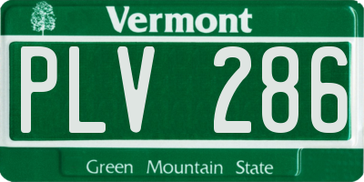 VT license plate PLV286