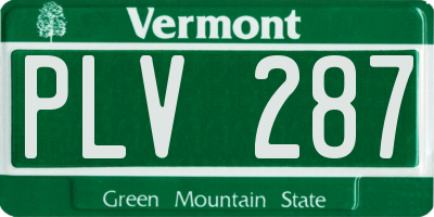 VT license plate PLV287