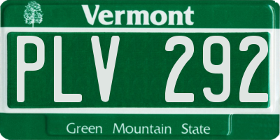 VT license plate PLV292