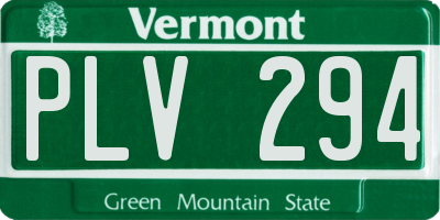 VT license plate PLV294