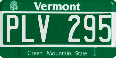 VT license plate PLV295
