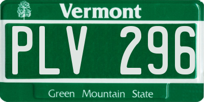 VT license plate PLV296