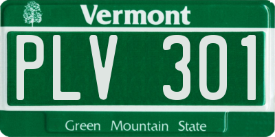 VT license plate PLV301