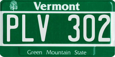VT license plate PLV302