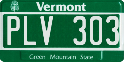 VT license plate PLV303