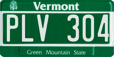 VT license plate PLV304