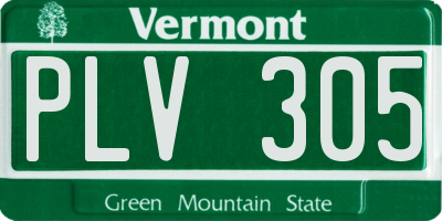 VT license plate PLV305