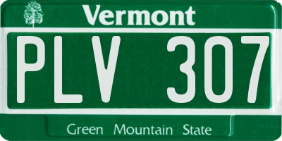 VT license plate PLV307