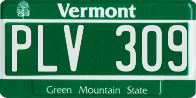 VT license plate PLV309