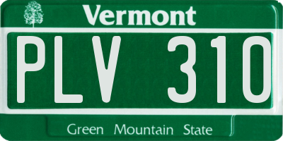 VT license plate PLV310