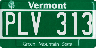VT license plate PLV313
