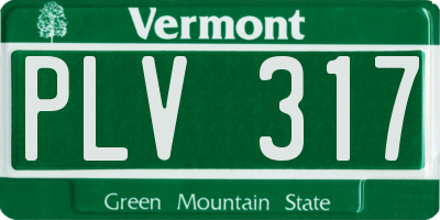 VT license plate PLV317