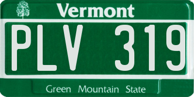 VT license plate PLV319
