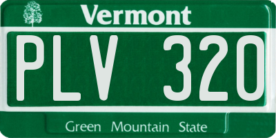 VT license plate PLV320