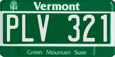 VT license plate PLV321