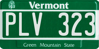 VT license plate PLV323