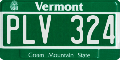 VT license plate PLV324