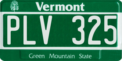 VT license plate PLV325