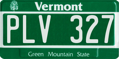 VT license plate PLV327