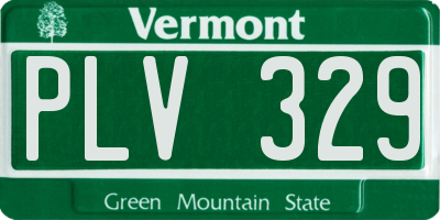 VT license plate PLV329