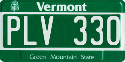 VT license plate PLV330
