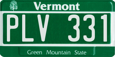 VT license plate PLV331