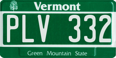 VT license plate PLV332