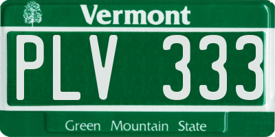 VT license plate PLV333