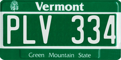 VT license plate PLV334