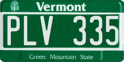 VT license plate PLV335