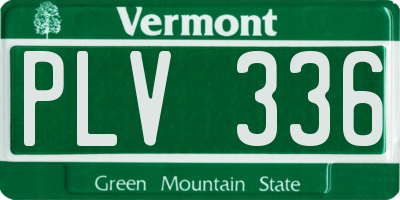 VT license plate PLV336