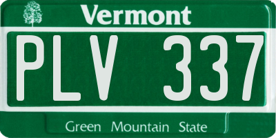 VT license plate PLV337