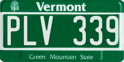 VT license plate PLV339