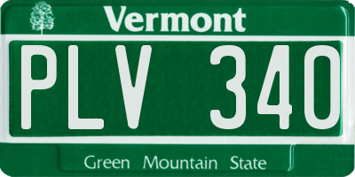 VT license plate PLV340