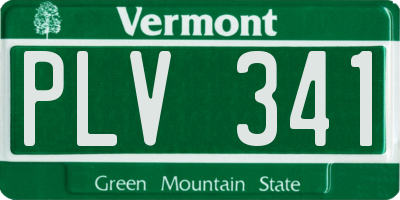 VT license plate PLV341