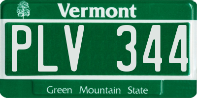 VT license plate PLV344