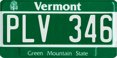 VT license plate PLV346