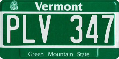 VT license plate PLV347