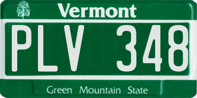 VT license plate PLV348