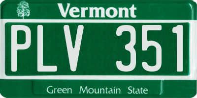 VT license plate PLV351